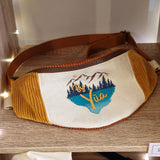 Sac Banane en Velours Côtelé et Tissu Brodé Mountains By Yùa