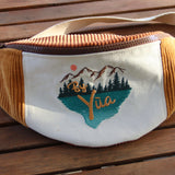 Sac Banane en Velours Côtelé et Tissu Brodé Mountains By Yùa