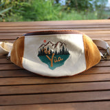 Sac Banane en Velours Côtelé et Tissu Brodé Mountains By Yùa