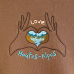 Sweat à capuche / Hoodie Marron Love Hautes-Alpes