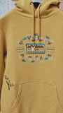 Sweat à capuche / Hoodie Brodé Jaune By Yùa Fleuri