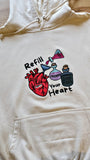 Sweat à capuche / Hoodie Crème Brodé Refill your heart