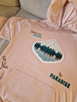 Sweat Hoodie Dirty Rose Brodé Montagne & Lake Paradise