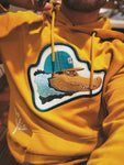 Sweat à capuche / Hoodie Jaune Brodé Croco du Ghetto
